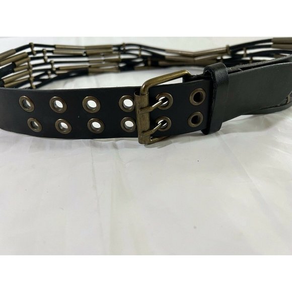 Women's Belt Leather Two Hole Black Brown One Size - Picture 3 of 8